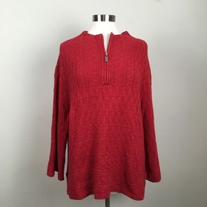 Coldwater Creek Funnel Neck 1/4 zip neck sweater